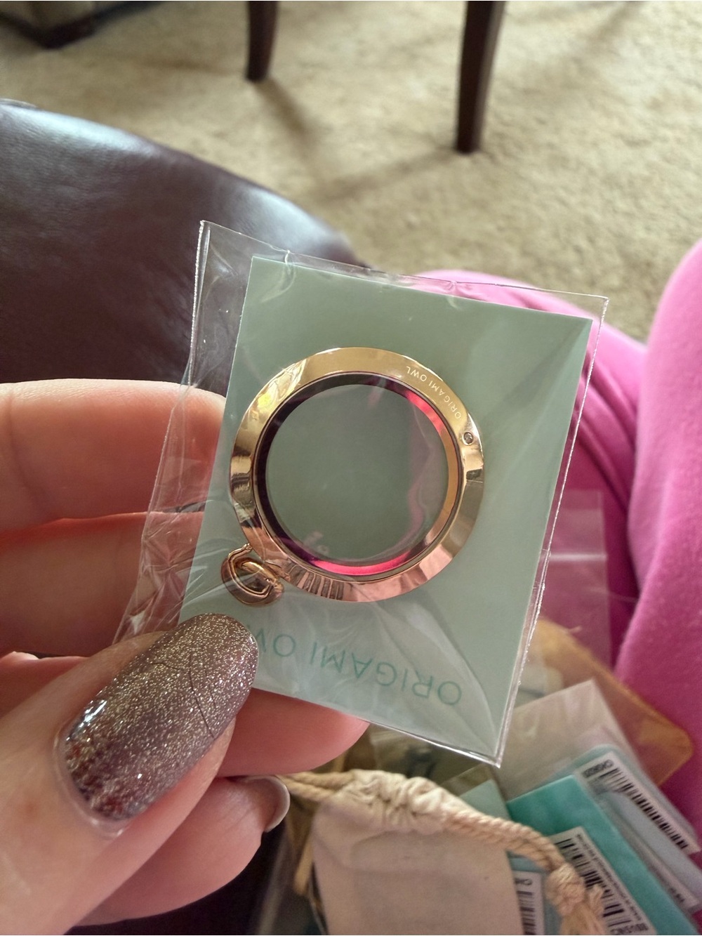 Origami Owl Rose Gold Round Locket Pendant